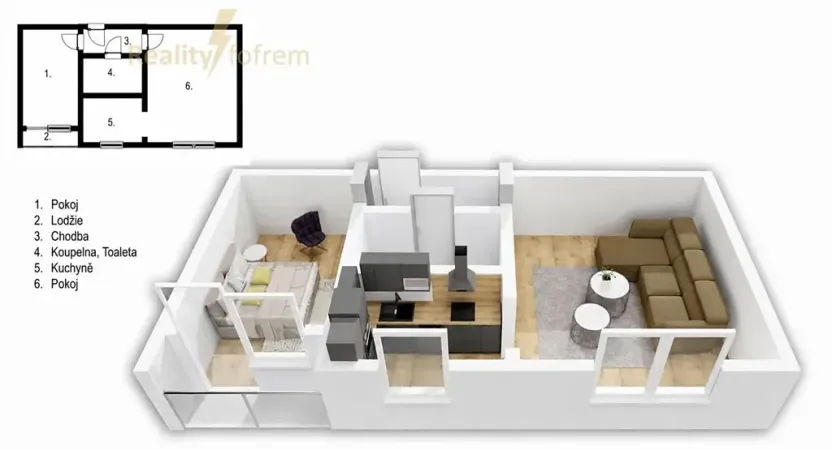 Prodej bytu 2+1, Ostrava, Mjr. Nováka, 54 m2