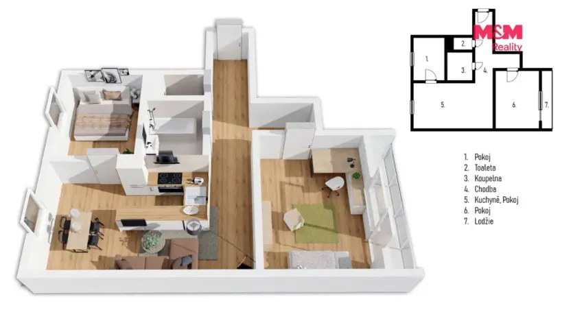 Prodej bytu 3+kk, Sedlčany, U Školky, 54 m2