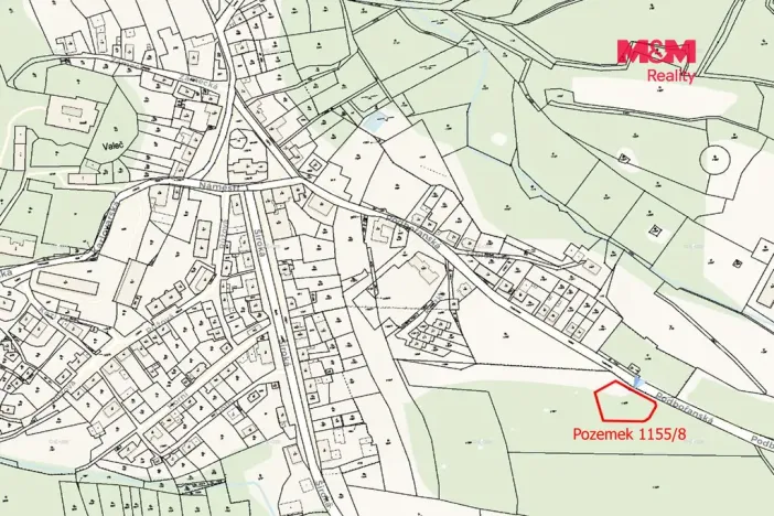 Prodej pozemku pro bydlení, Valeč, 1556 m2