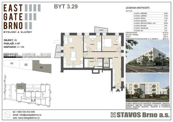 Prodej bytu 3+kk, Brno, Řípská, 88 m2