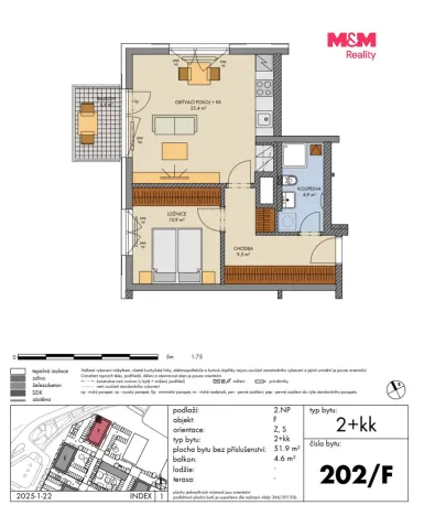 Prodej bytu 2+kk, Kralupy nad Vltavou, Nádražní, 52 m2