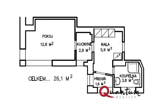 Pronájem bytu 1+kk, Praha - Košíře, Nad Turbovou, 26 m2