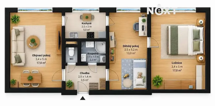 Prodej bytu 3+1, Bohumilice, 58 m2