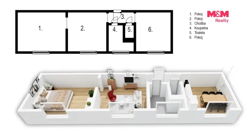 Prodej bytu 2+1, Opatovice nad Labem, Růžová, 57 m2