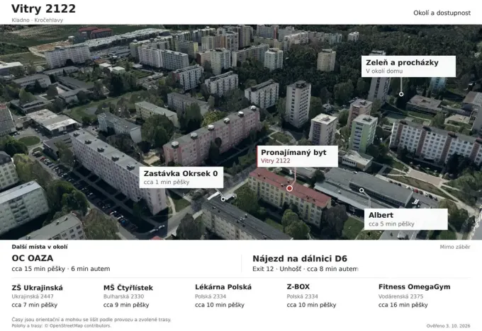 Pronájem bytu 3+1, Kladno - Kročehlavy, Vitry, 69 m2