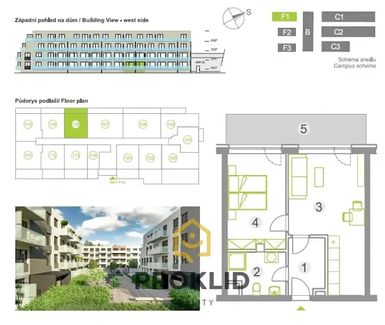 Pronájem bytu 2+kk, Olomouc, Třída Jiřího Pelikána, 57 m2