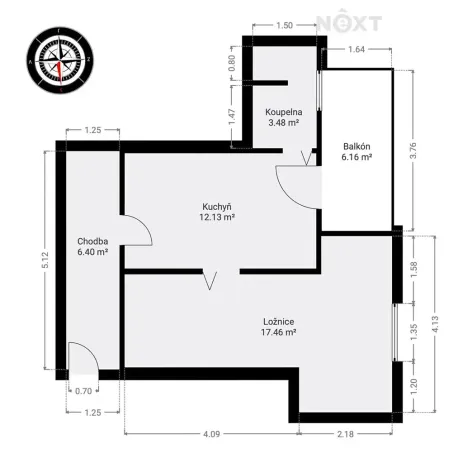 Prodej bytu 2+kk, Praha - Holešovice, Bubenská, 49 m2