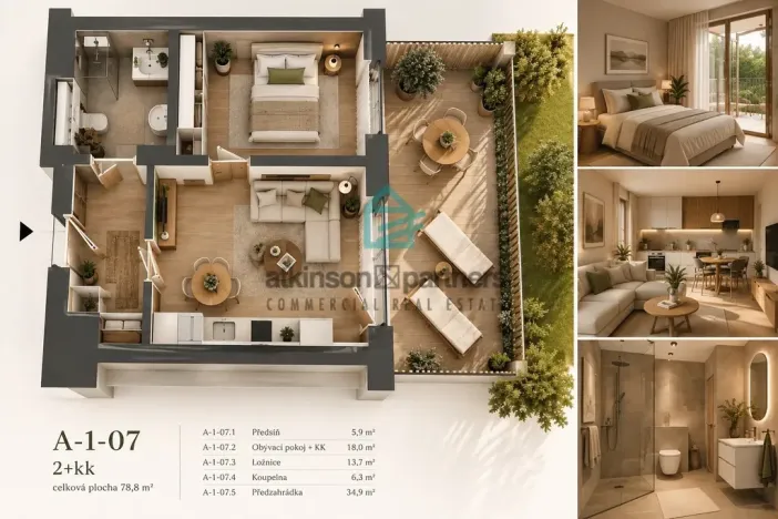 Prodej bytu 2+kk, Hluboká nad Vltavou, Masarykova, 44 m2