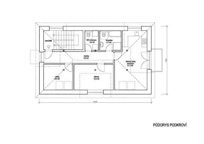 Prodej bytu 3+kk, Praha - Košíře, Nad zámečkem, 60 m2