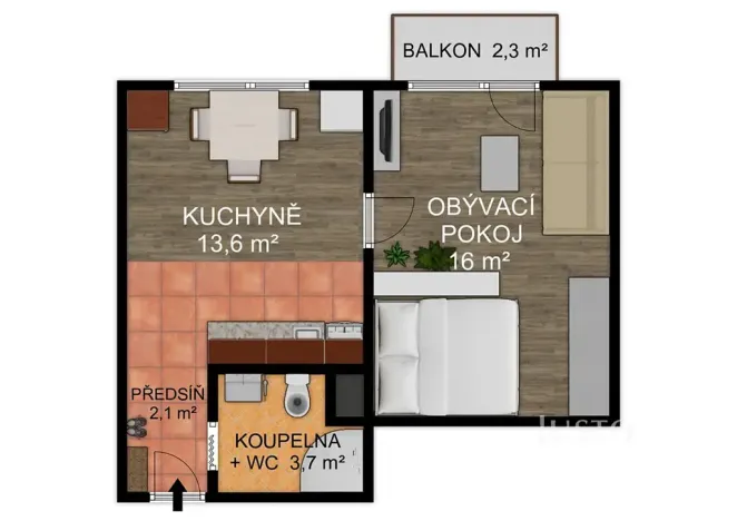 Pronájem bytu 1+1, Písek, třída Přátelství, 38 m2