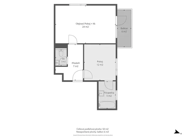 Pronájem bytu 2+kk, Kladno, Lesík, 51 m2