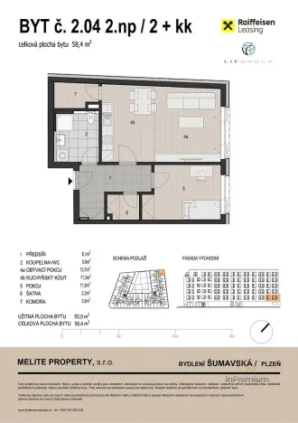 Prodej bytu 2+kk, Plzeň, 58 m2