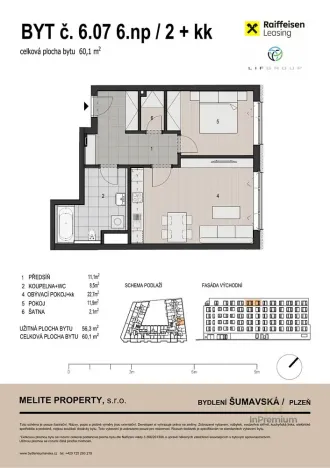 Prodej bytu 2+kk, Plzeň - Východní Předměstí, Šumavská, 60 m2