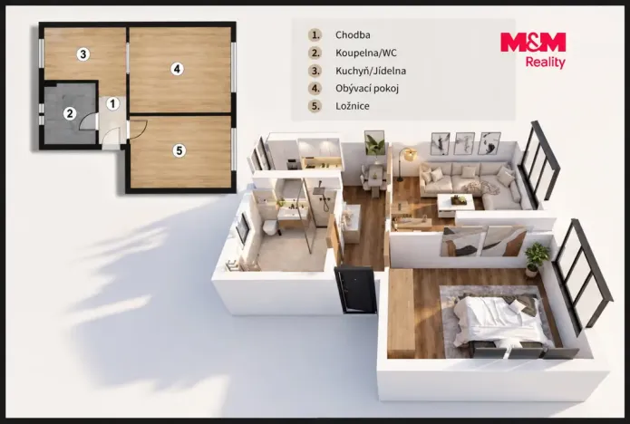 Prodej bytu 2+1, Beroun - Beroun-Město, Třída Míru, 56 m2