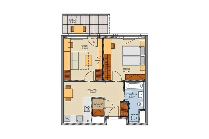 Prodej bytu 2+kk, Praha - Stodůlky, Svitákova, 54 m2