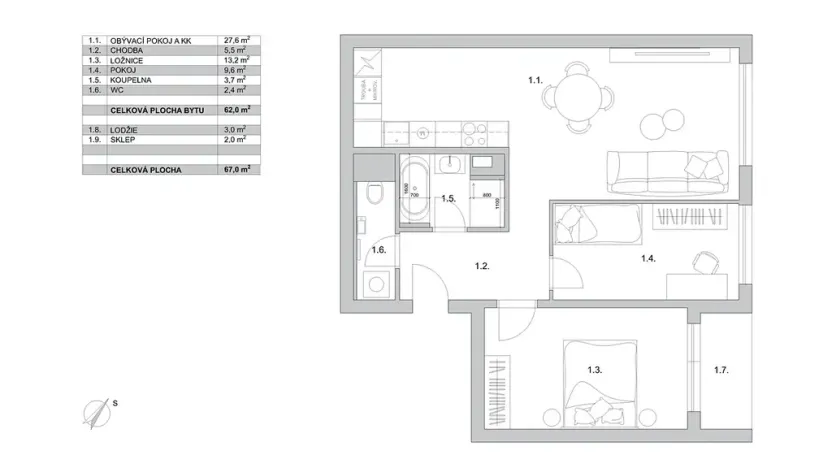 Prodej bytu 3+kk, Praha - Hostivař, Bruslařská, 67 m2