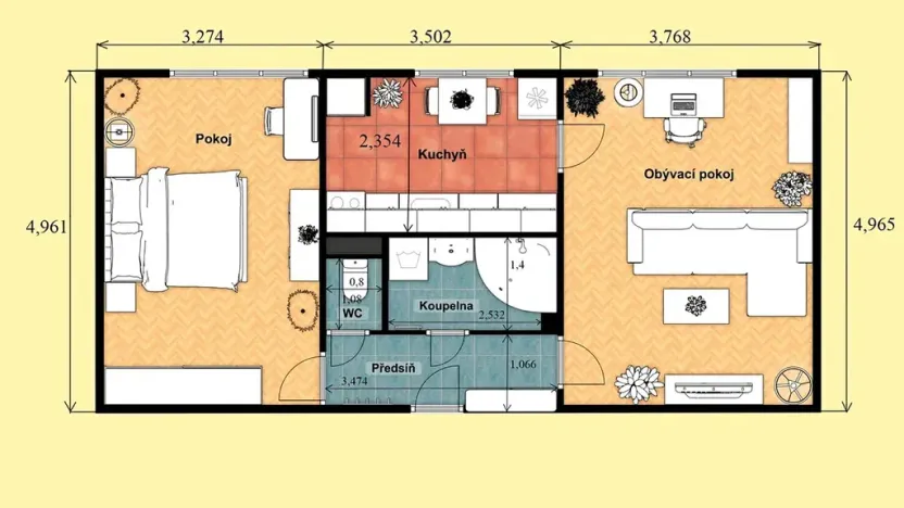 Prodej bytu 2+1, Praha - Záběhlice, Bojanovická, 55 m2