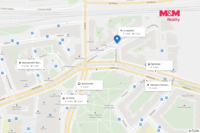 Pronájem bytu 2+1, Praha - Vysočany, Pod pekárnami, 61 m2