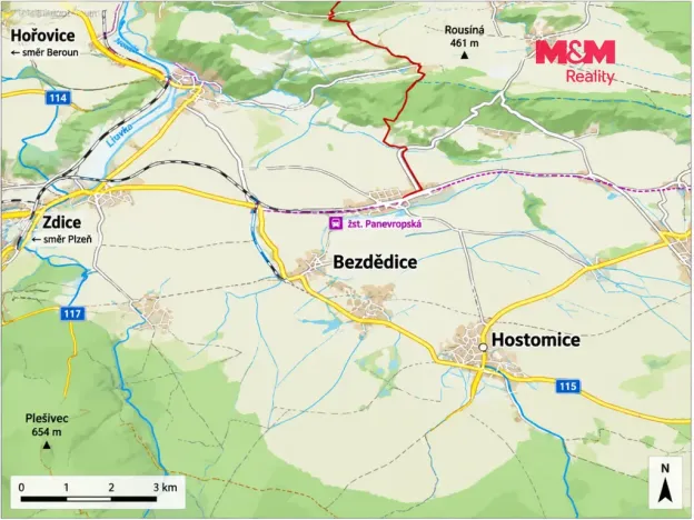 Prodej bytu 2+kk, Hostomice - Bezdědice, 42 m2