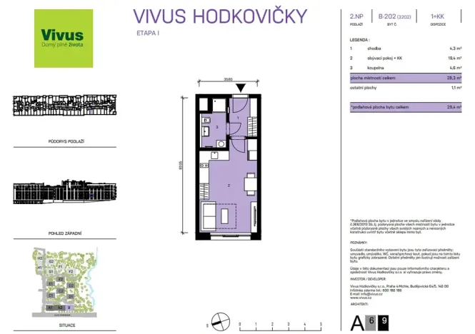 Prodej bytu 1+kk, Praha, Modřanská, 29 m2