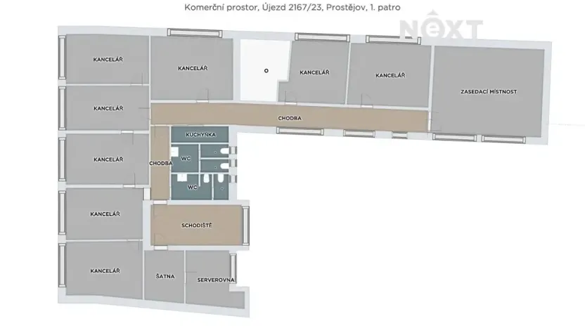 Pronájem kanceláře, Prostějov, Újezd, 133 m2
