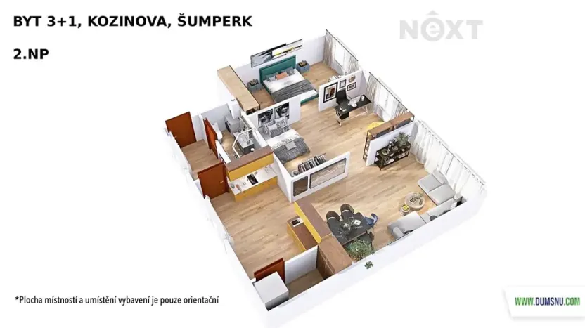 Pronájem bytu 3+1, Šumperk, Kozinova, 77 m2