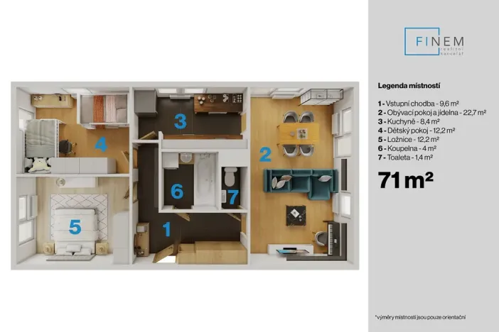 Prodej bytu 3+1, Libčice nad Vltavou, Ke Studánkám, 73 m2