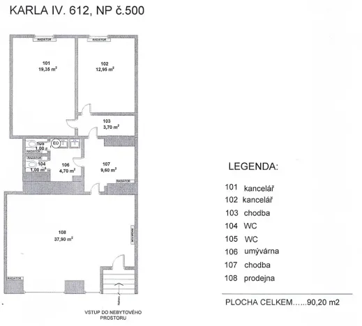 Pronájem obchodního prostoru, Hradec Králové, třída Karla IV., 90 m2
