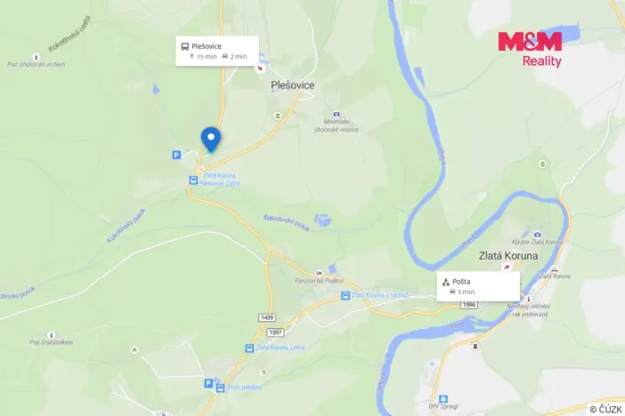 Prodej pozemku pro bydlení, Zlatá Koruna - Plešovice, 1647 m2