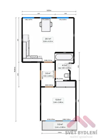 Pronájem bytu 2+kk, Praha - Žižkov, Kubelíkova, 44 m2