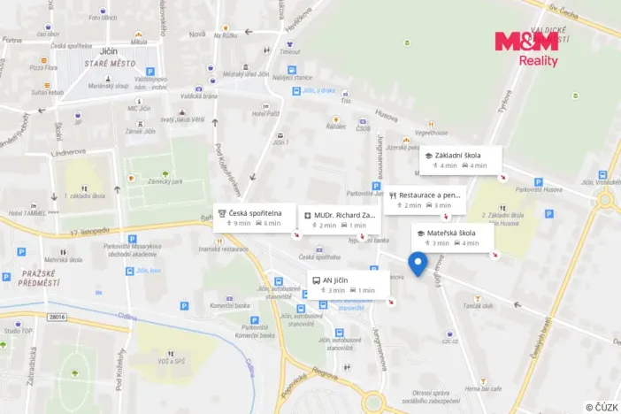 Pronájem bytu 1+1, Jičín - Valdické Předměstí, Denisova, 52 m2