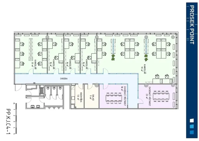 Pronájem kanceláře, Praha - Prosek, Prosecká, 302 m2