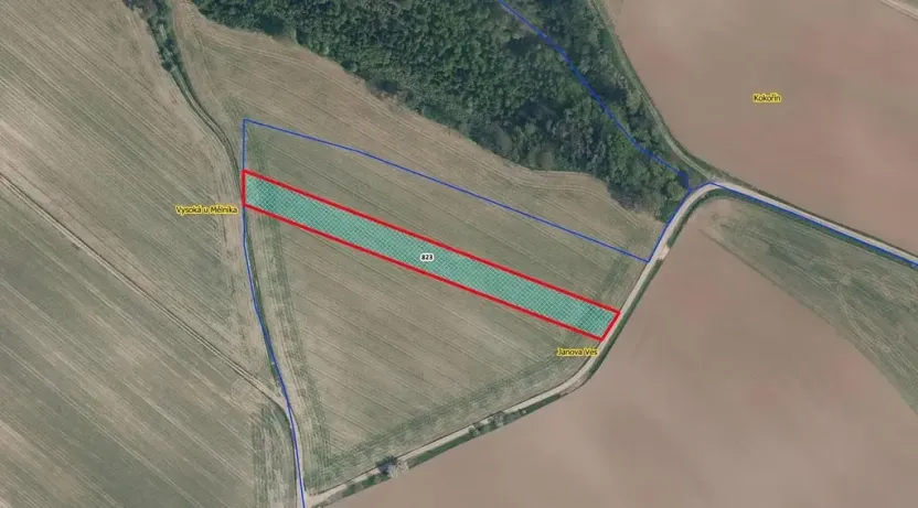 Prodej podílu pole, Kokořín, 1083 m2