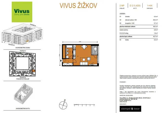 Prodej bytu 1+kk, Praha - Žižkov, Kaplířova, 44 m2