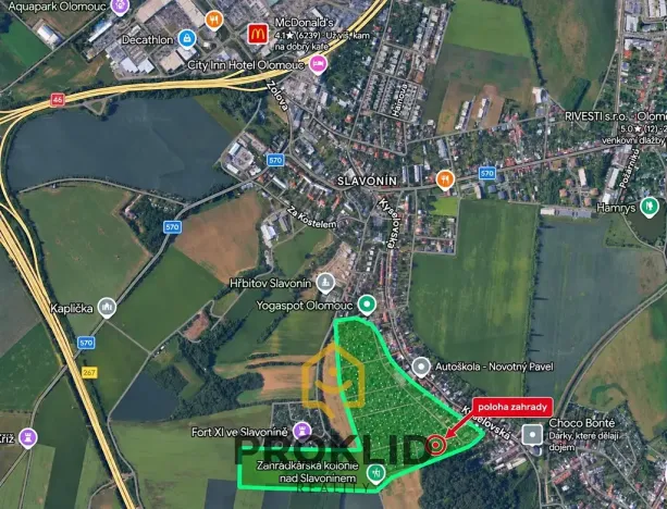 Prodej zahrady, Olomouc, K Lesíku, 267 m2