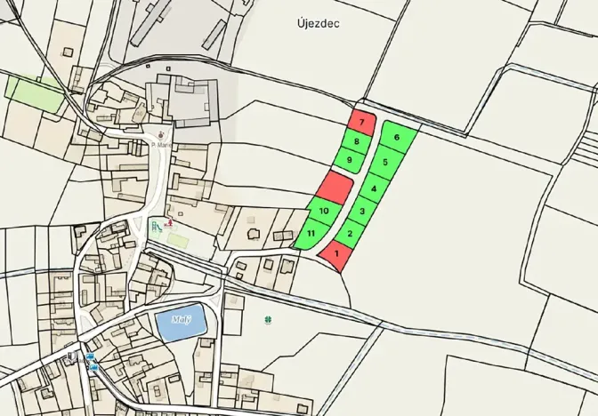 Prodej pozemku pro bydlení, Újezdec, 912 m2