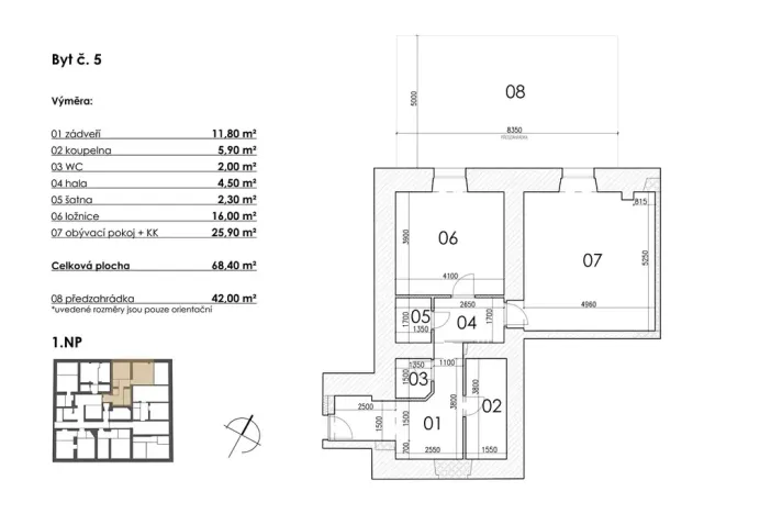 Prodej bytu 2+kk, Postupice, Blanická, 68 m2