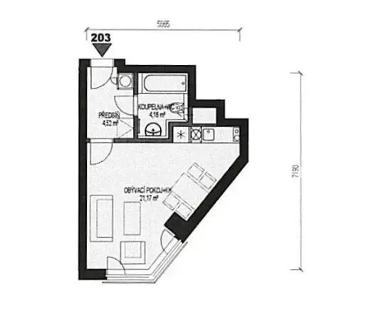 Pronájem bytu 1+kk, Praha - Uhříněves, Ke kříži, 34 m2