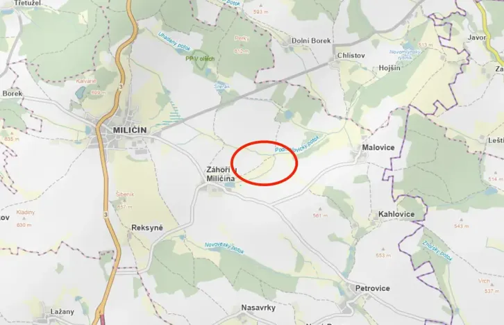 Prodej pole, Miličín, 19587 m2