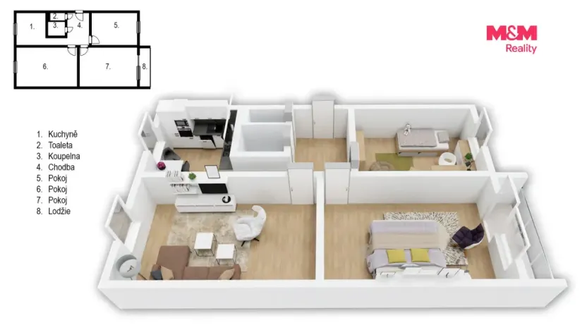 Pronájem bytu 3+1, Jaroměř - Pražské Předměstí, Josefa Šímy, 74 m2