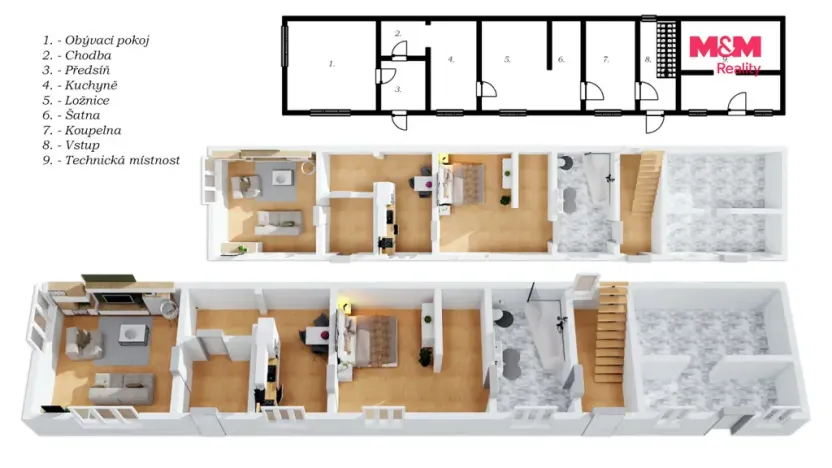 Prodej rodinného domu, Lužná, Masarykovo nám., 165 m2