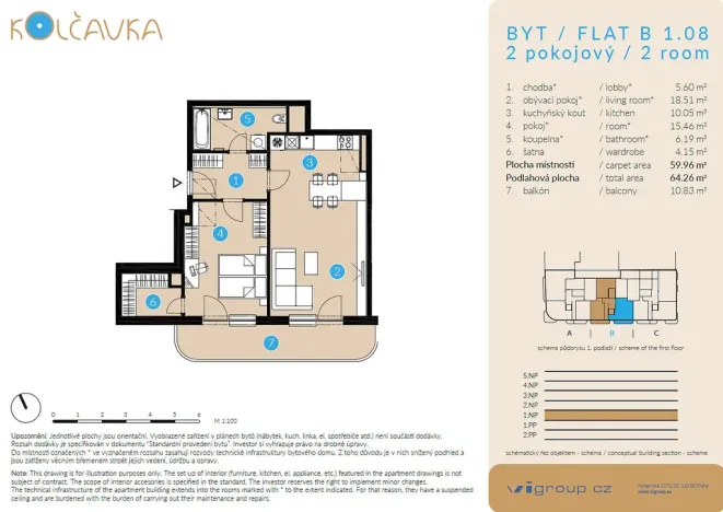 Prodej bytu 2+kk, Praha - Libeň, Nad Kolčavkou, 60 m2