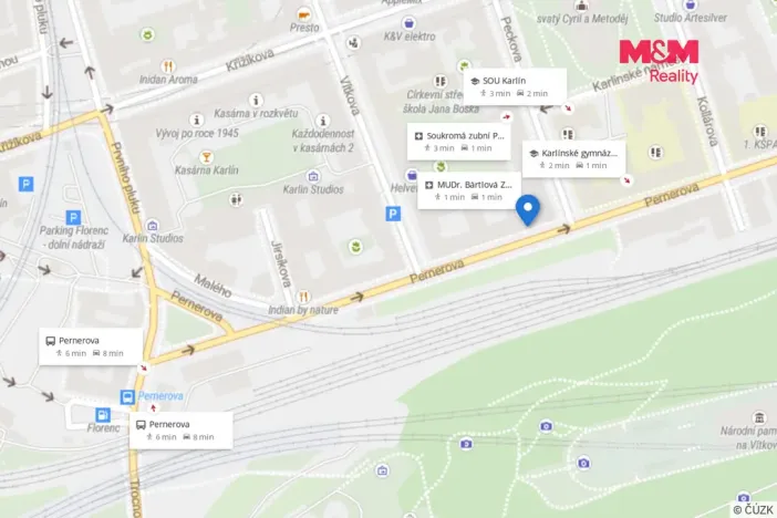Prodej bytu 2+1, Praha - Karlín, Pernerova, 40 m2