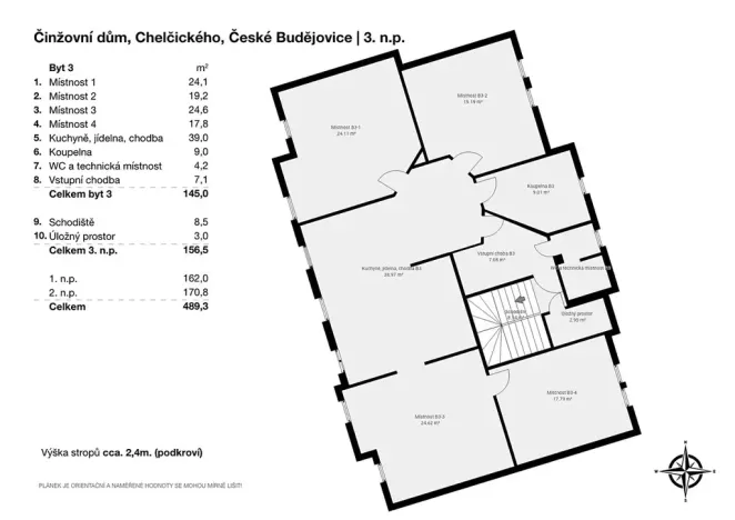 Prodej činžovního domu, České Budějovice, Chelčického, 489 m2