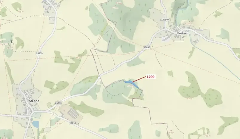 Dražba lesa, Stebno, 2275 m2