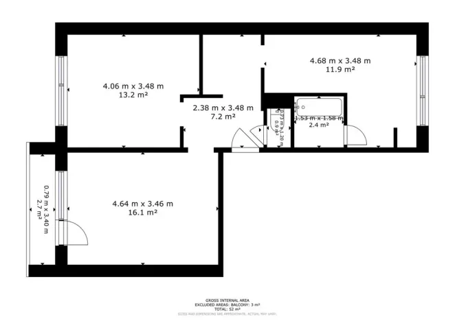 Prodej bytu 2+1, Strážnice, nám. 17. listopadu, 52 m2