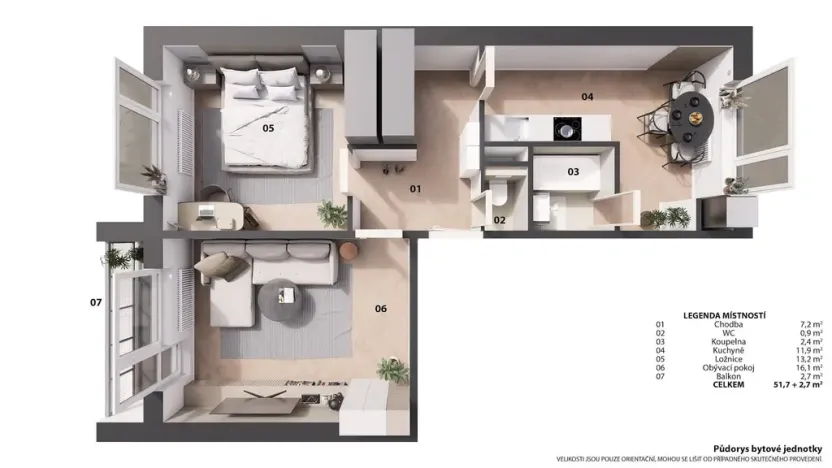Prodej bytu 2+1, Strážnice, nám. 17. listopadu, 52 m2