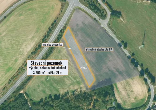 Prodej komerčního pozemku, Třemošná, 3650 m2