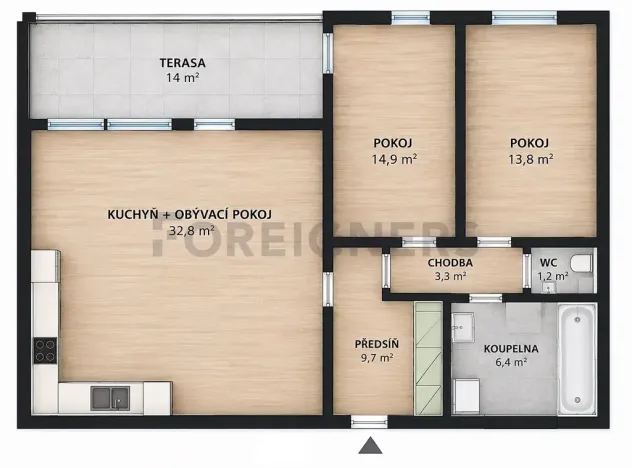 Pronájem bytu 3+kk, Praha - Stodůlky, Dismanova, 80 m2