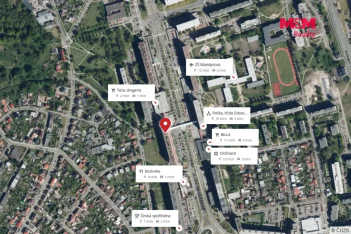 Pronájem bytu 1+1, Hradec Králové - Nový Hradec Králové, třída Edvarda Beneše, 42 m2